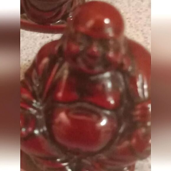 5 Mini Red Feng Shui Laughing Buddha Figurines, Wealth/Luck - Picture 3 of 5